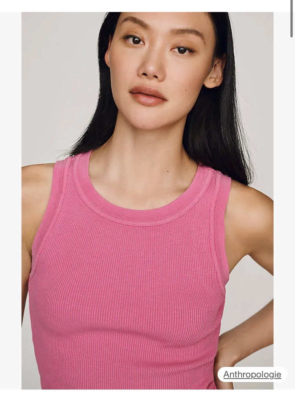 Citizens of Humanity Isabel Ribbed Tank Top Raspberry Pink S Organic Cotton - Picture 2 of 10